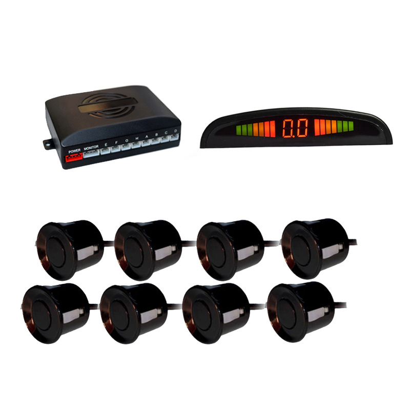Huapu Reversing Radar Crescent Model Led Digital Voice Buzzer Full Car Radar 2/4/6/8 Probe Optional