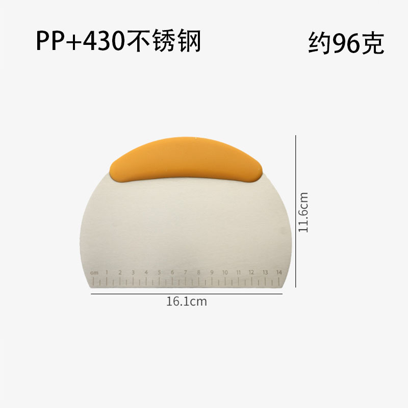 Stainless Steel Dough Cutter Flour with Scale Rice Noodle Scraper 430 Semi-Circle Dough Cutting Baking Scraper Cross-Border Hot Sale