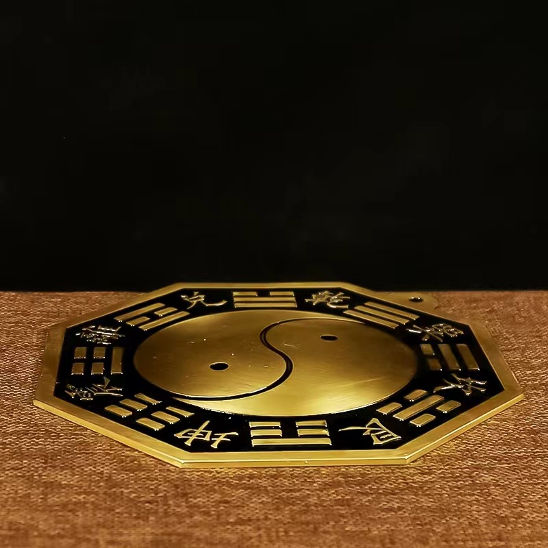 Factory wholesale brass bagua mirror pendant tai chi mirror convex mirror concave mirror ornaments copper upsetting yin and yang fish copper mirror wholesale