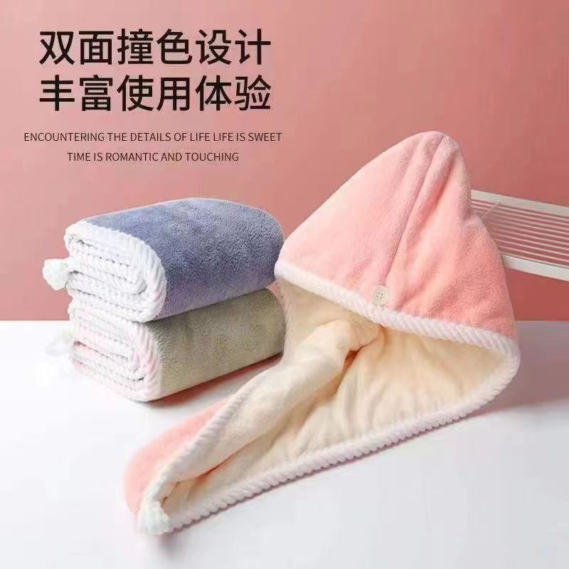 Двойная шапка для сушки волос, коралловый флис, быстро сохнущая, утолщенная