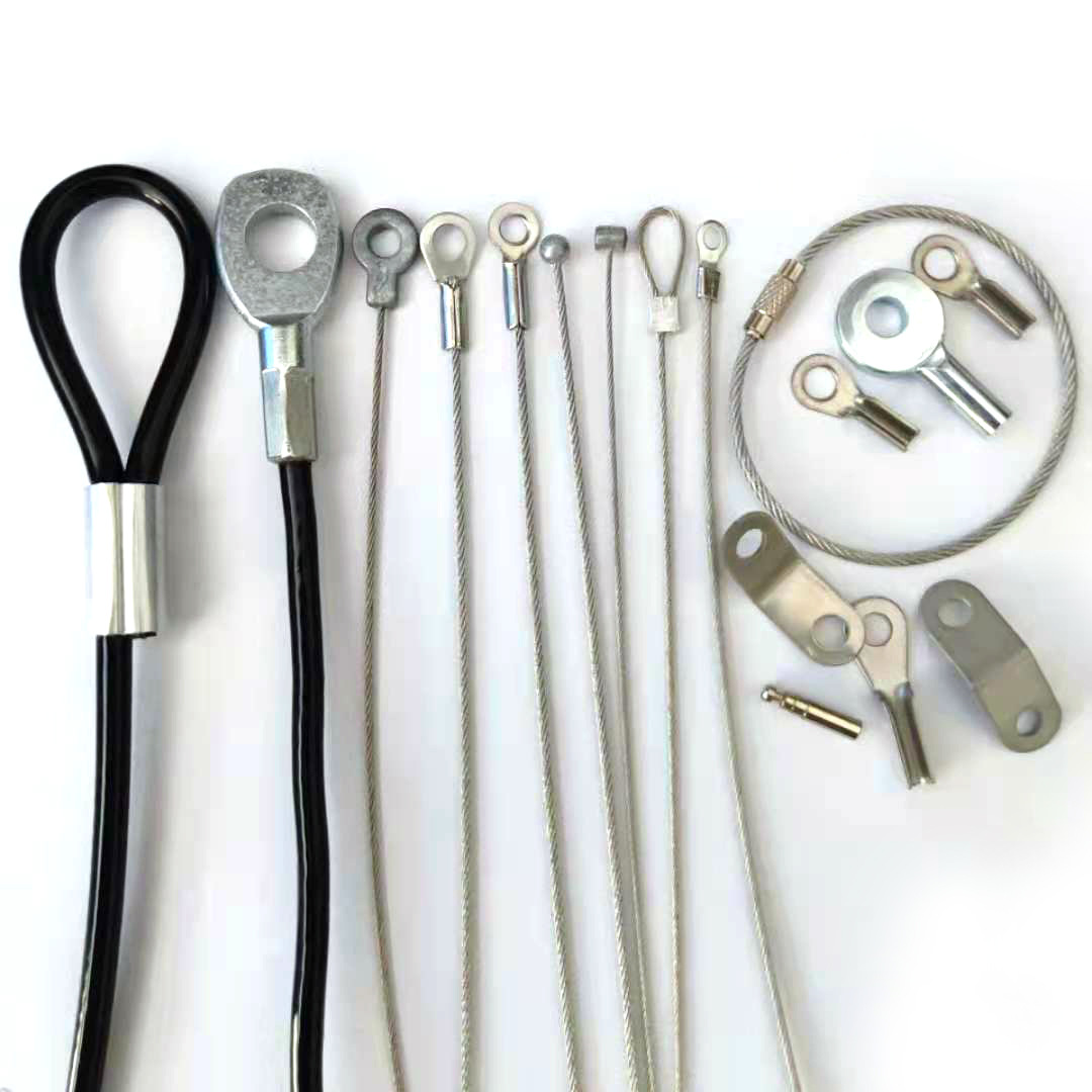 Стальная веревка из нержавеющей стали 304 с цветным резиновым покрытием, проволочный петля с алюминиевым разъемом, веревка для подвешивания, проволочный петля