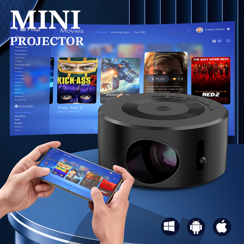 Cross-Border Mini Projection Home Projector Mobile Phone Same-Screen Portable Mini Small Kidsren's Mobile Phone Animation Projector