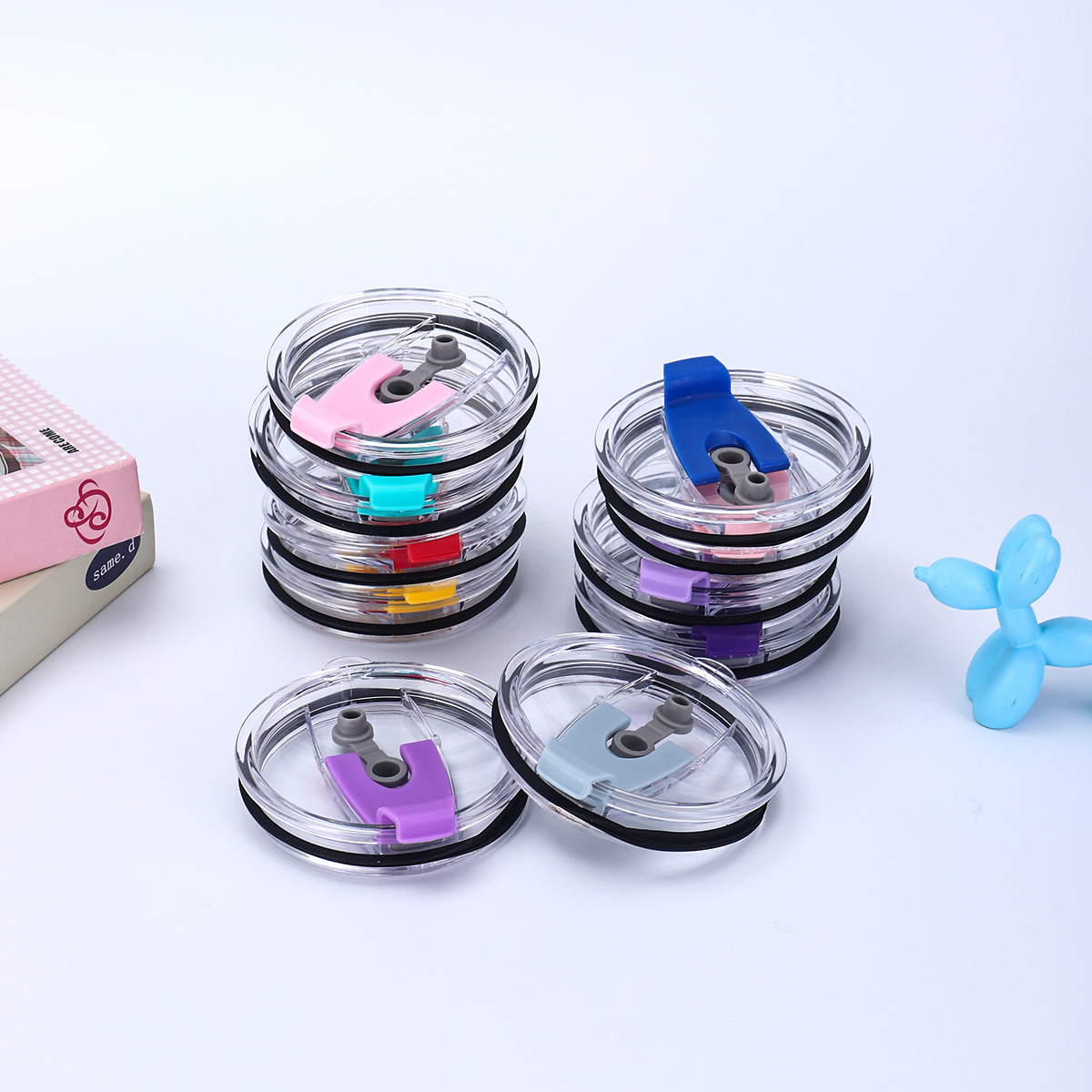 New 30oz Flap Lid Sealed Leak-Proof Ice Cup Straw Lid Outdoor Car Cup Flat Lid Push Lid Wholesale