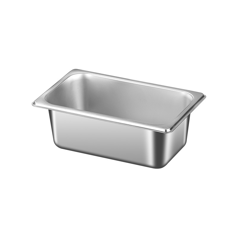 304 Stainless Steel Portion Basin Thickened Meal Basin with Lid Commercial Canteen Milk Tea Shop Rectangular Stainless Steel Basin Square Plate