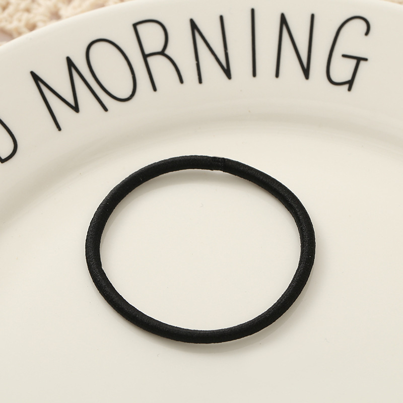 Basic 3mm Black High Elastic Seamless Hair Band Rubber Band Hair Accessories diy All-match Base Hair Rope