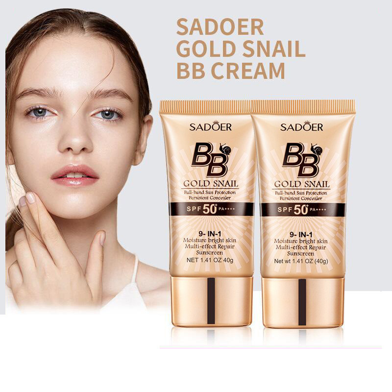 All English SADOER gold snail sunscreen BB cream isolation protection uniform skin color BB cream cross-border foreign trade wholesale