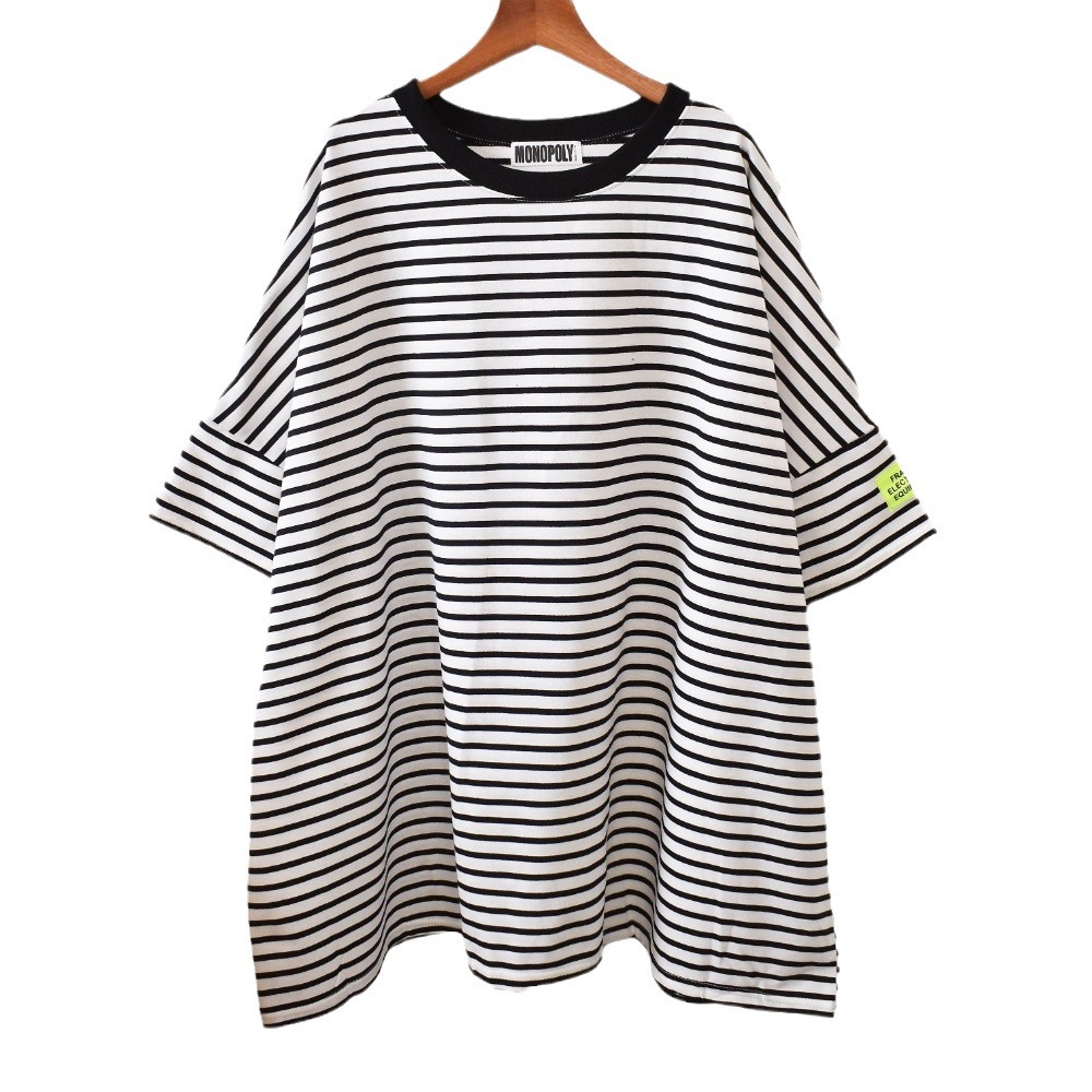 Large Version of Mid-Length Large T-Shirt Women's Short-Sleeved Summer Student New Dopamine Loose Slimming Look Plus Size Women's Top