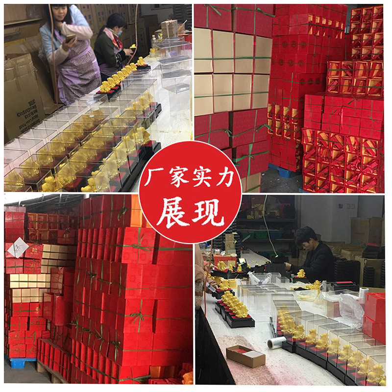 Golden God of Wealth ornaments velvet sand gold God of Wealth arts and crafts ornaments 4S shop activities open Creative Gifts Wholesale