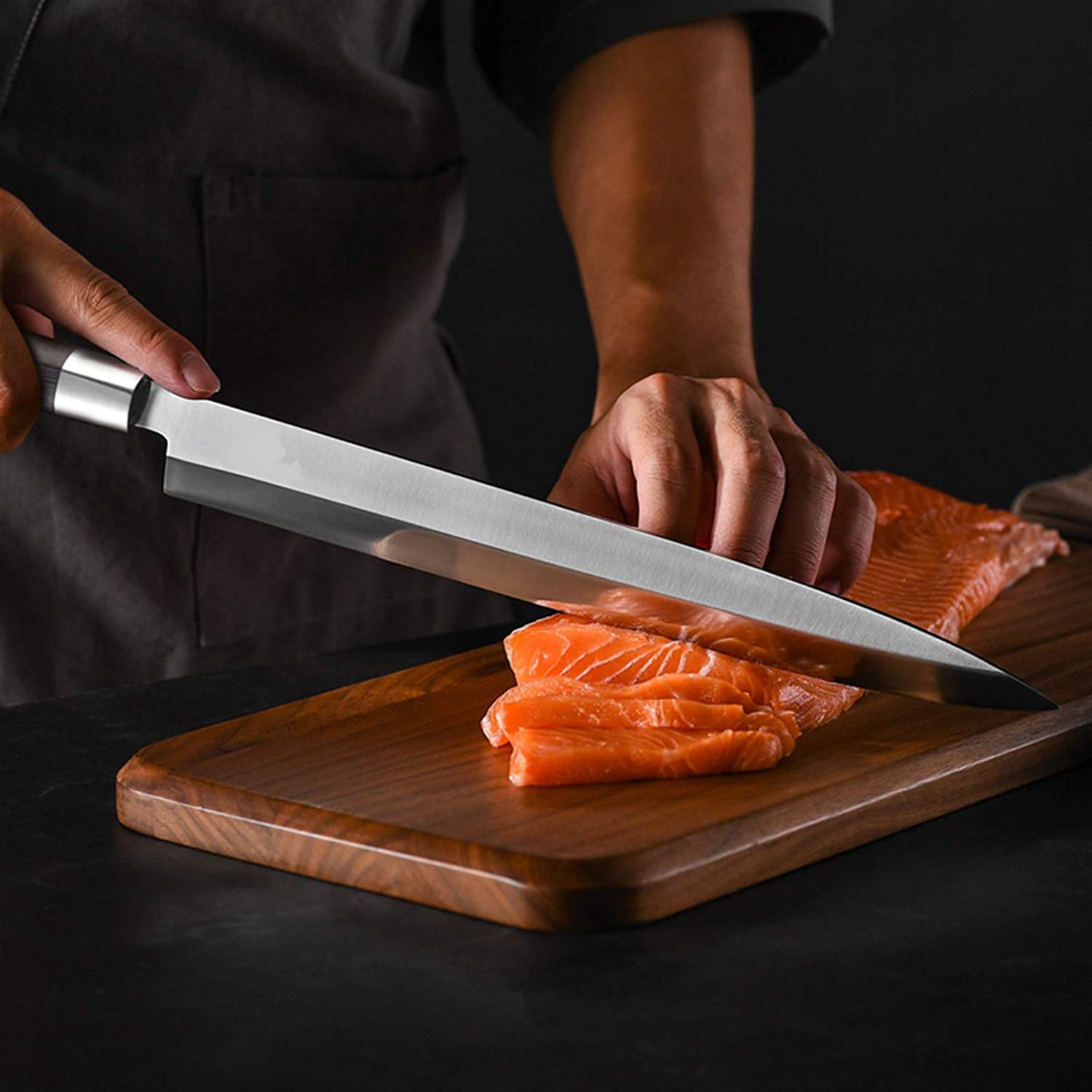Fish raw knife Japanese salmon knife willow blade sushi knife stainless steel Japanese chef cooking knife bayonet knife chef knife
