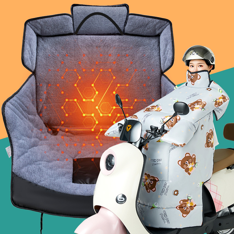 Electric Vehicle Windshield Cover for Winter, Thickened with Fleece, Leg Protection, Motorcycle and Electric Scooter Windshield Cover, Windproof, Waterproof, and Warm