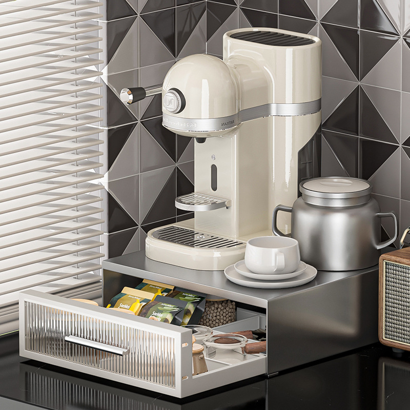 Capsule coffee display rack water bar ins style table tea bag storage box coffee machine base drawer storage rack