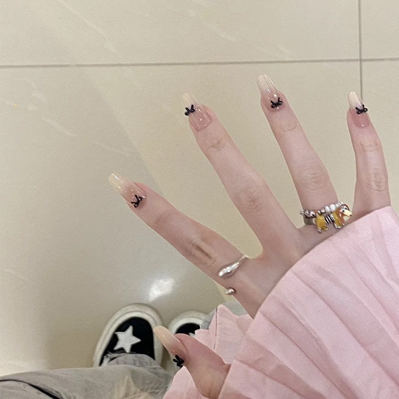 Internet Celebrity Mini Bow Nail Art Accessories Xiaohongshu Popular Black Small Butterfly Bow Tie Nail Art Accessories Wholesale