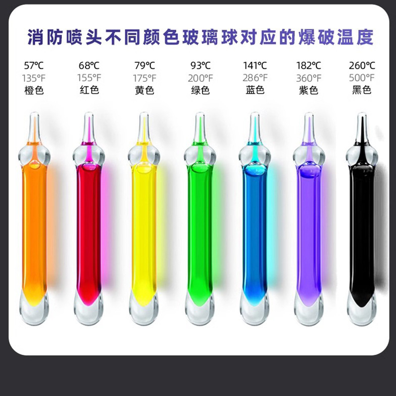 Fire sprinkler 141 degrees 182 degrees 260 degrees flue kitchen sauna room special high temperature DN15 fire sprinkler