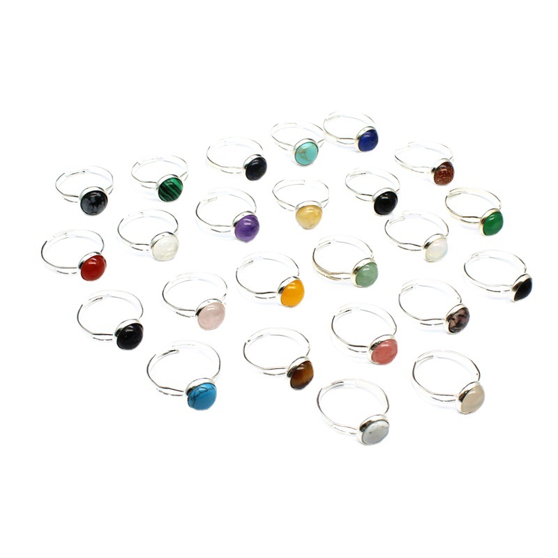 Factory direct crystal ring Wholesale natural stone simple powder crystal ring goods small jewelry