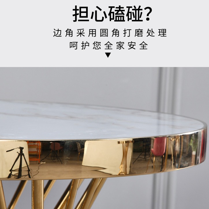 Twisted Waist Coffee Table Gold Plated Small Round Table Sofa Side Table Modern Simple Nail Art Shop Acrylic Slab Table