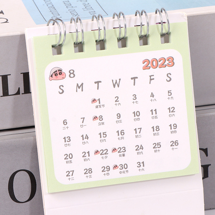 Colorful Creative 2024 Cartoon Mini Desk Calendar Simple Check-In Small Calendar Cute Desktop Ornament for Students