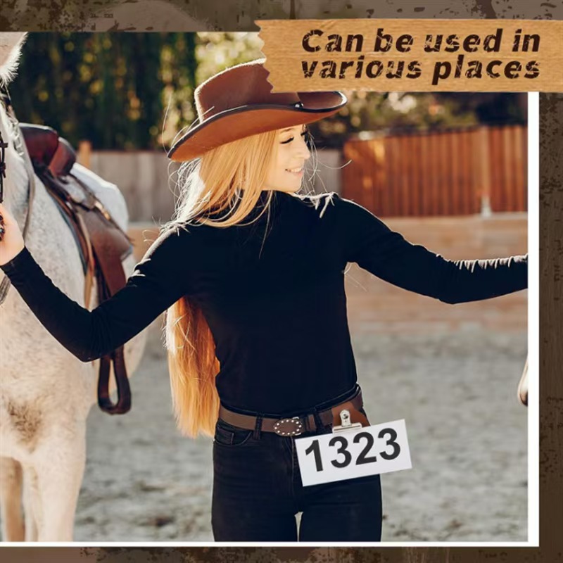 Spot Pu Leather Marathon Race Number Display Clip, Livestock Display Number Holder Plate Sticker