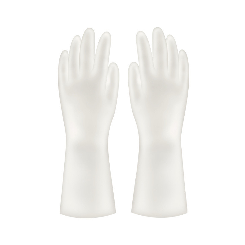 Household cleaning dishwashing gloves transparent white laundry waterproof rubber household rubber non-slip durable thin stall wholesale