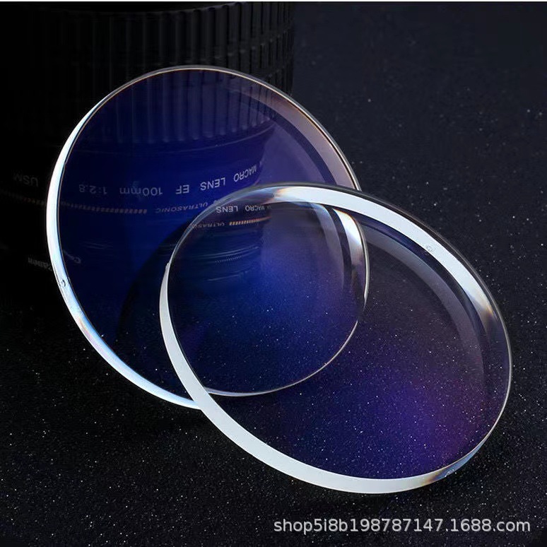 1.61 Anti-Radiation Super Water Lens Optical Resin Color Bag Myopia Presbyopia Bottomless Anti-Blue Light Lens Wholesale