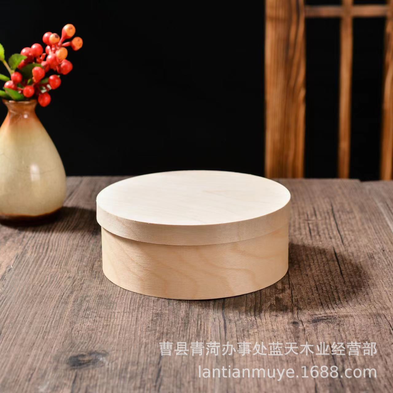 Bark box round wooden box candy box pastry box Basque cake box wooden gift box hand gift box