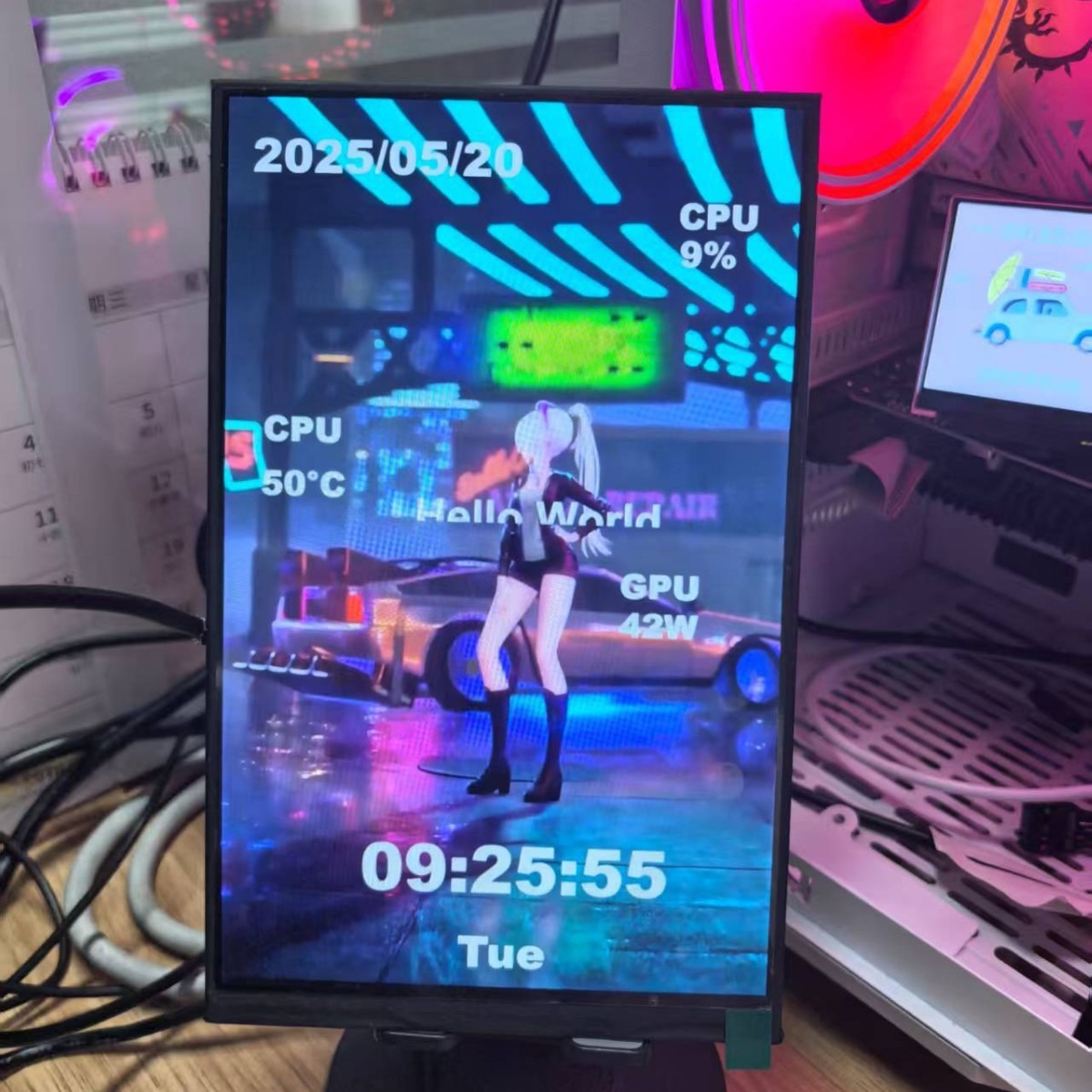 7inch Vertical Screen + Board Smart Display Chassis Temperature Time Free DIY Overseas Computer Secondary Screen Hot Style