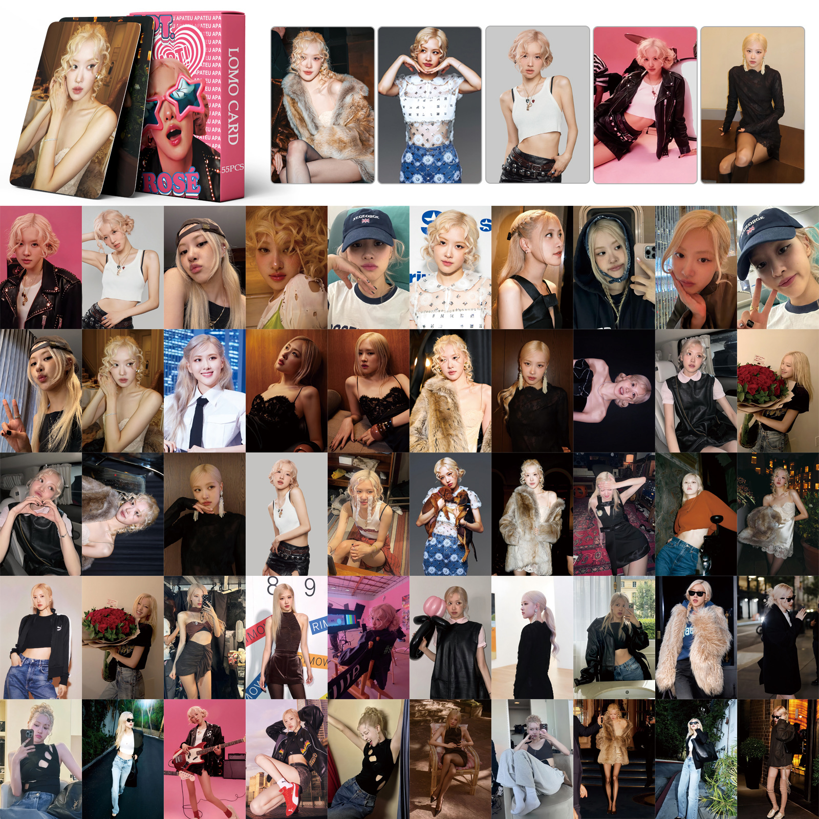 55 Pcs Rose Small Cards Apt Cards Bp Small Cards Park Chaeyoung Rosé