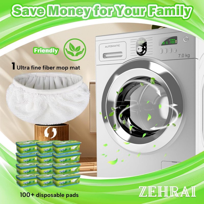 Reusable Mop Pads Compatible for Swiffer Sweeper Mop,Dry and Wet Dual Use Flat Mop Cover