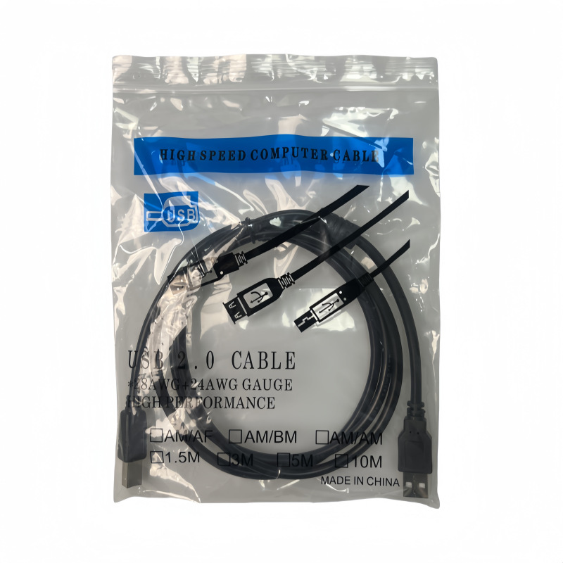 USB Print Line usb2.0 Printer Data Line All Copper Black USB Square Printer Line 1.5 m 10 m