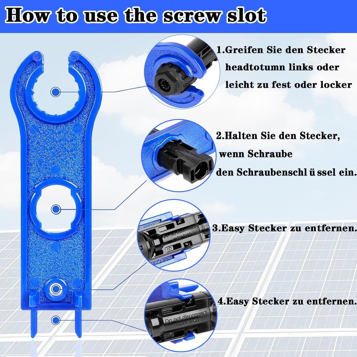 Zycbernoi 2m X 2 Solarkabel Zubehör Set, 4mm² Solarkabel V