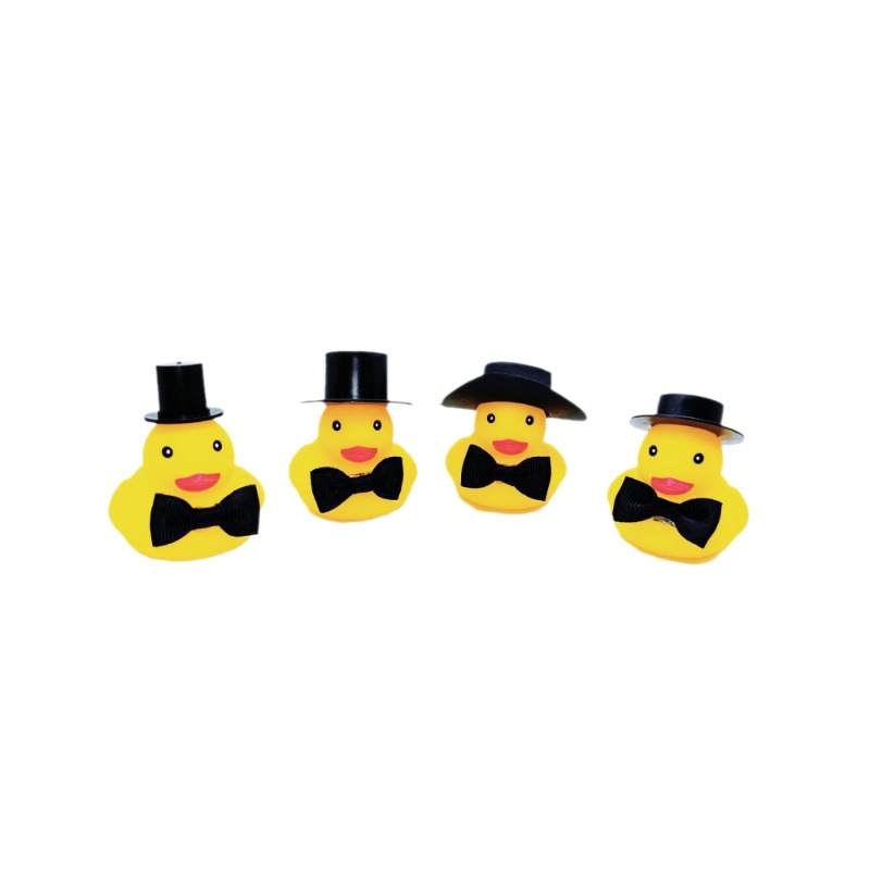 Cross-Border Water Play Little Yellow Duck Accessories, Big White Goose Hat and Scarf Decoration, Handmade Lemon Milk Tea Gift Set