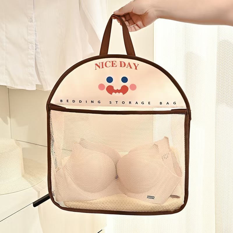 Underwear Storage Bag Wall-mounted Storage Hanging Bag Wardrobe Door Rear Underwear Socks Storage Bag Multifunctional Clothes Net Pocket