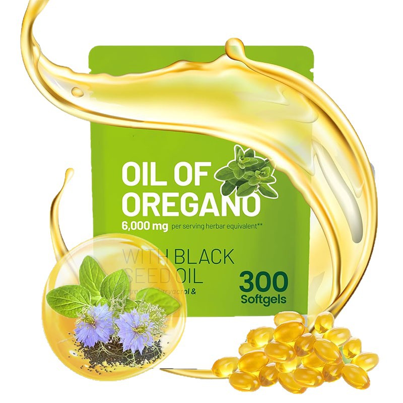 Cross-border Hot Oregano Oil with Black Seed Oil 300 Soft Capsules Oregano Oil Source Manufacturer OE M