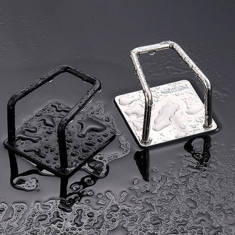 Sponge storage rack stainless steel kitchen supplies sink steel ball scouring pad shovel storage draining rack punch-free