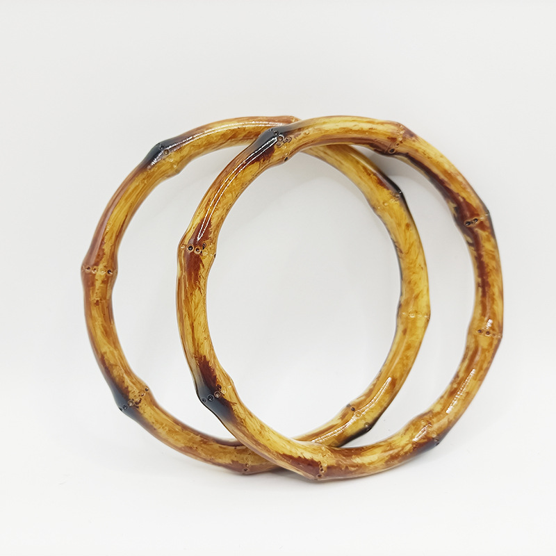 DIY Luggage Accessories Imitation Bamboo Round Handle Plastic Satchel Large 12.5cm Round Handle National Trend