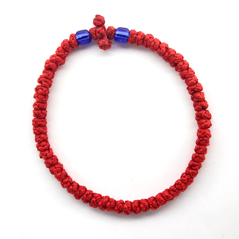 Factory direct hand woven wax rope adjustable knot Greek prayer hand rope