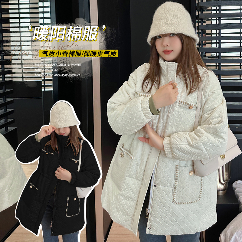 A0036 новая стеганая куртка для женщин, стиль Шанель, с талией, средней длины