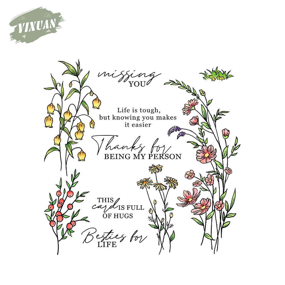 Bright bouquet metal carbon steel knife mold with silicone stamp cutting die embossing etching cutting knife mold