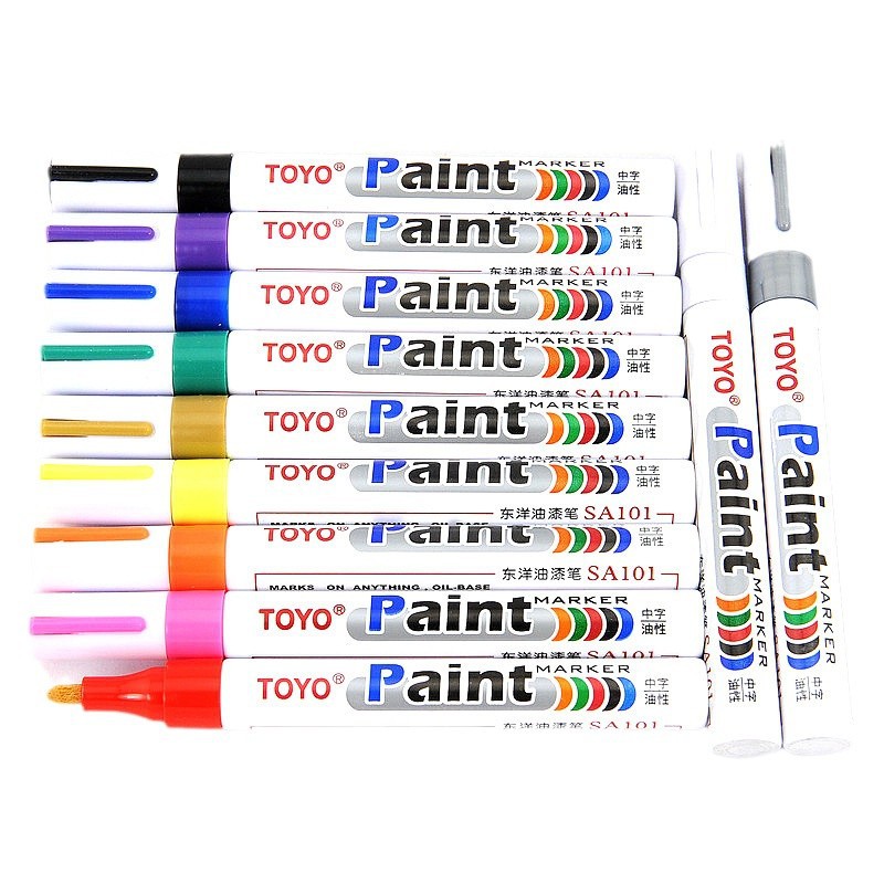 Toyo Toyo Paint Pen Sa101 White Tire Mark Paint Oil Pen Touch-Up Pen Not Easy to Fade and Can Be Refilled with Ink