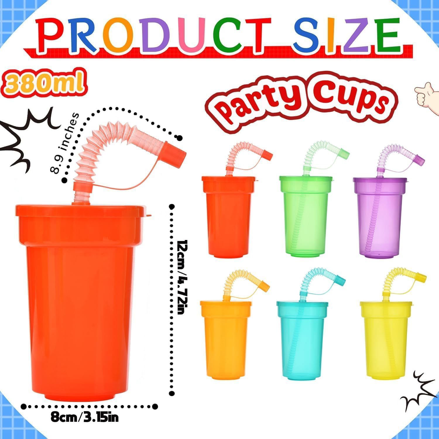 Cross-Border Amazon Summer Retractable Straw Plastic Cup 6-Color Rainbow Straw Cup Beverage Multi-Purpose Juice