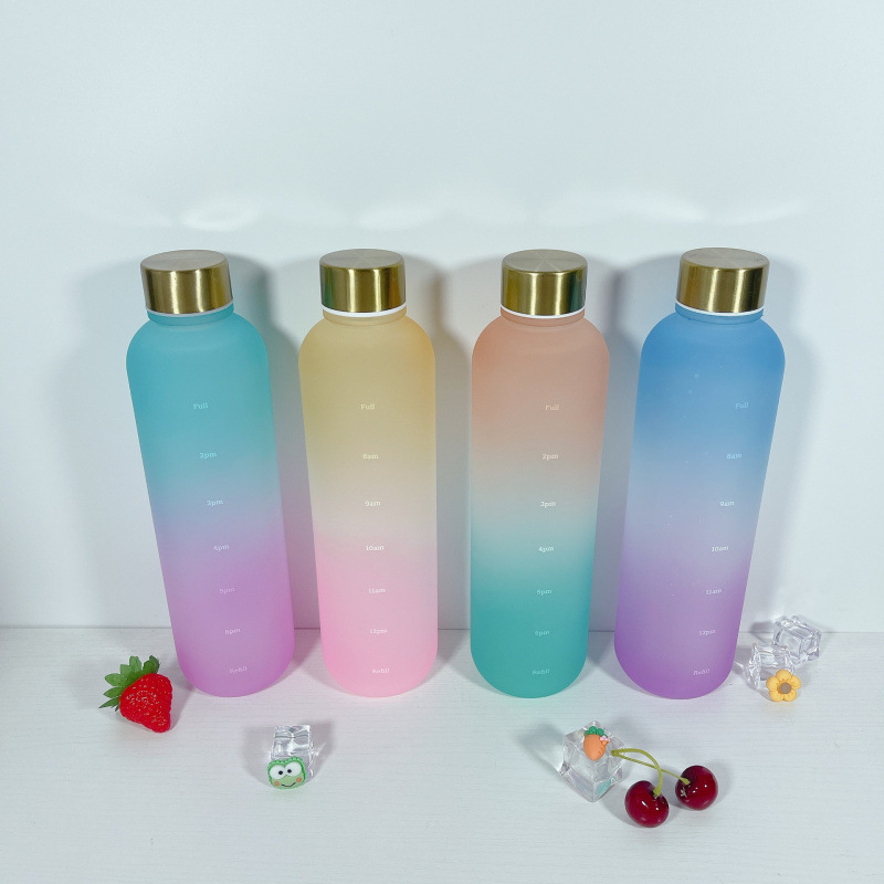 Time Scale Cup, Trendy Large-Capacity Cup, Plastic Transparent Water Cup for Drinking Water Goals, Simple and Stylish Water Cup with High Aesthetic Appeal