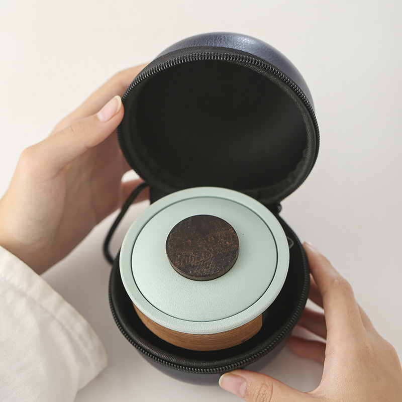 Portable Travel Tea Set Small Set Express Cup Outdoor Camping Kung Fu Teapot Business Activity Gift LOGO