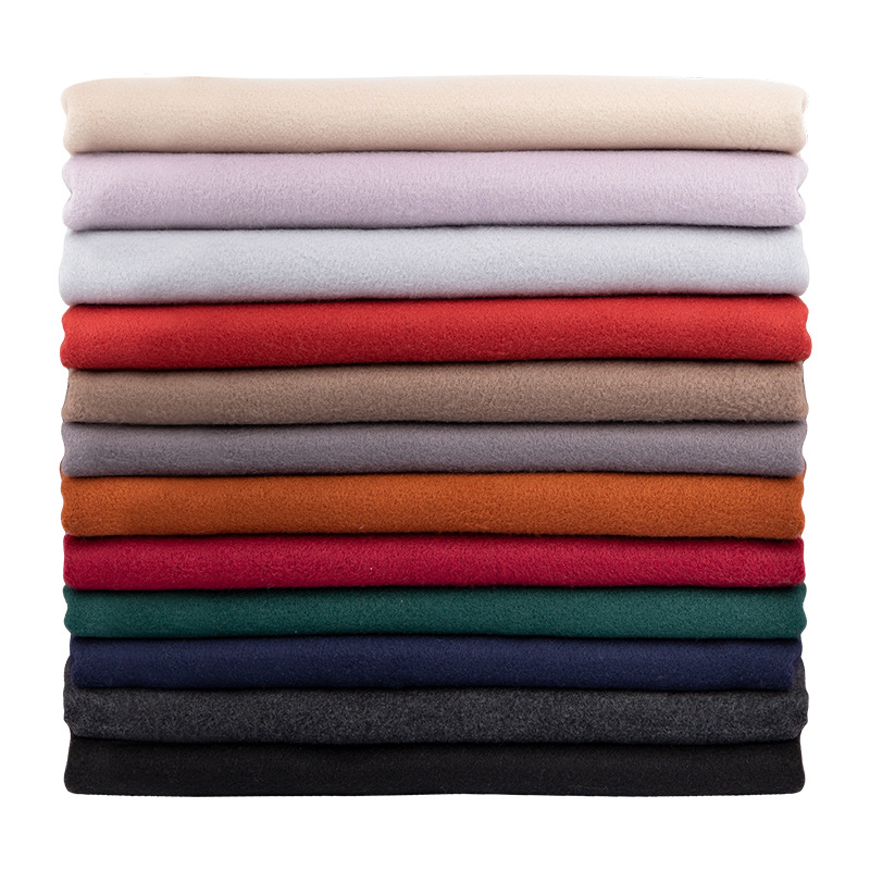 Spot wholesale polyester double-sided tweed fabric thickened cashmere women's autumn and winter woolen coat trench coat fabric