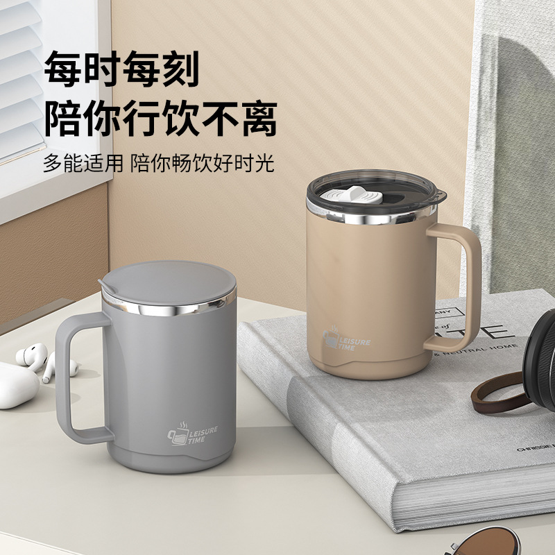 Factory Direct Supply 304 Stainless Steel Double Insulation Mug Office Simple Coffee Cup Portable Water Cup Gift
