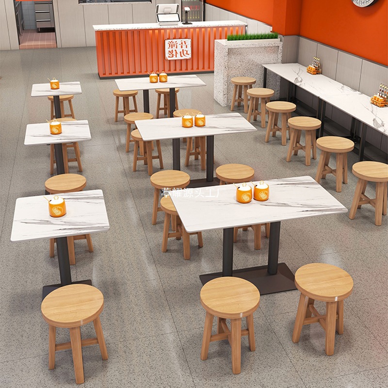 Milk Tea Shop Commercial Slate Table Cafe Western Restaurant Long Table Snack Shop Noodle Shop Buffet Fast Food Restaurant Tables and Chairs