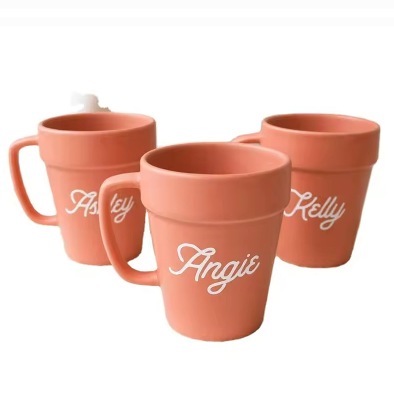 Creative Pastoral Style Mug, Classic Mexican Style Terracotta Color Export Ceramic Mug, Hot Selling Red Earth Garden Mug