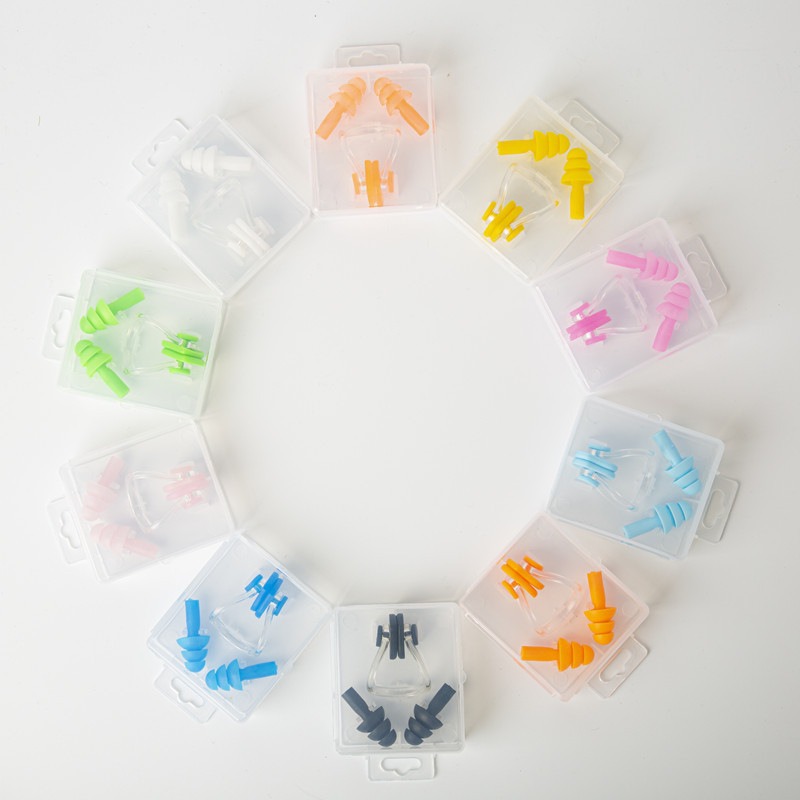 Directly Supplied from the Source Manufacturer, Nose Clip and Earplug Combination Set for Swimming, Waterproof, Noise-Canceling, Sleep Earplugs, Large Quantity, Excellent Price, Customizable