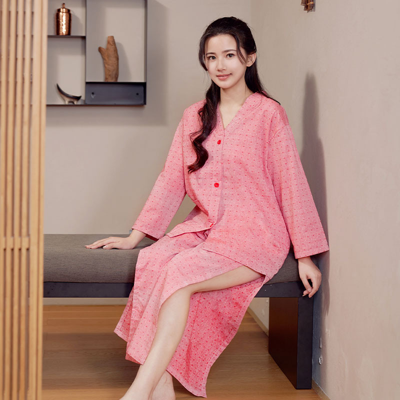 Pure Cotton Front and Back Cardigan Buckle Moxibustion Clothing for Men and Women Cupping Back Opening Massage Acupuncture Physiotherapy Clothing Sauna Sweat Clothing