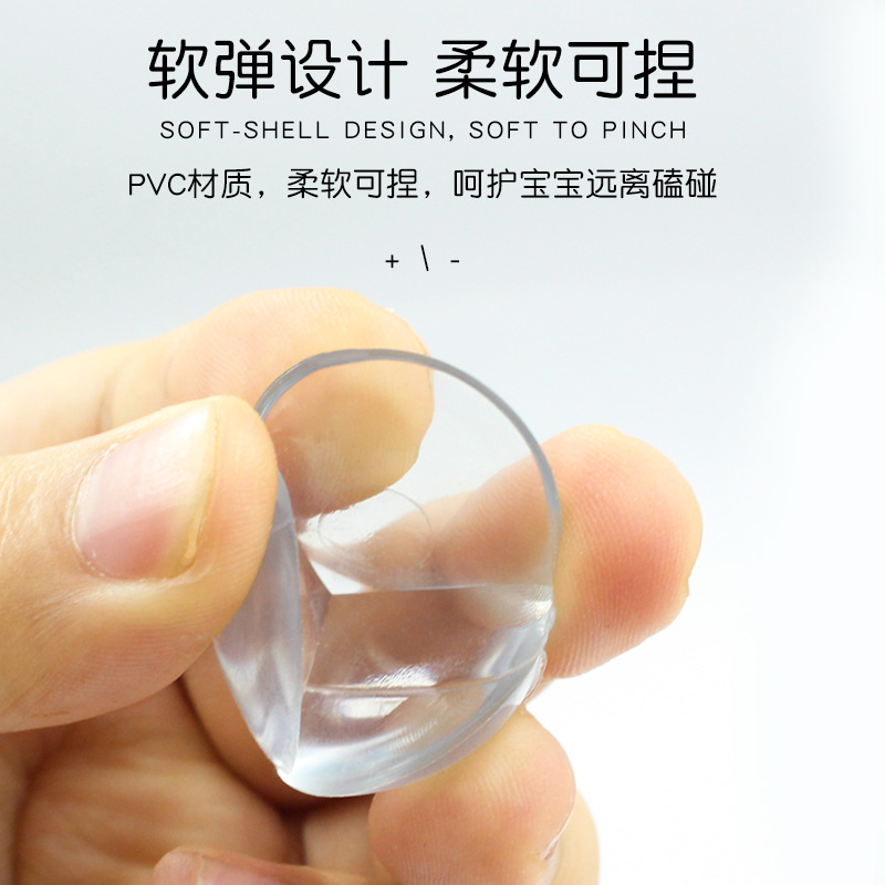 Transparent Table Corner Anti-collision Corner Thickened Baby Protection Corner Coffee Table Wraped Corner Triangle Child Safety Protection Soft Paste
