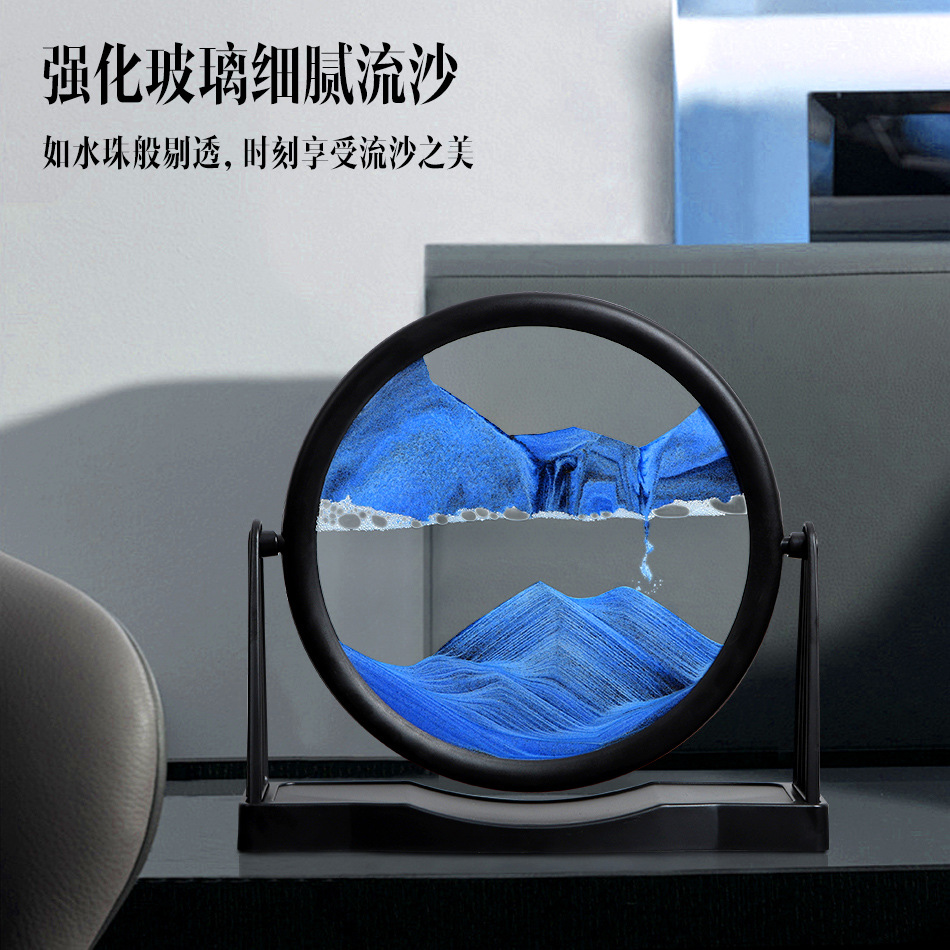 Cross-border new creative gifts 3d night light quicksand painting desktop ornaments bedroom bedside atmosphere desk lamp