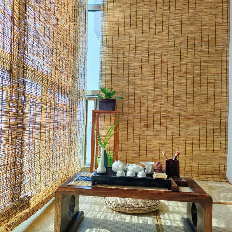 Reed Curtains, Bamboo Curtains, Roller Blinds, Door Curtains, Partition Curtains, Balcony Decoration, Sunshade, Retro Zen Japanese Straw Curtains